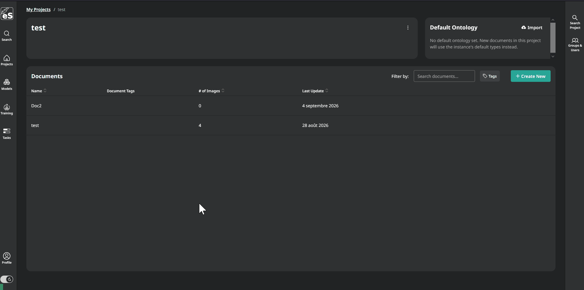 Project default ontology